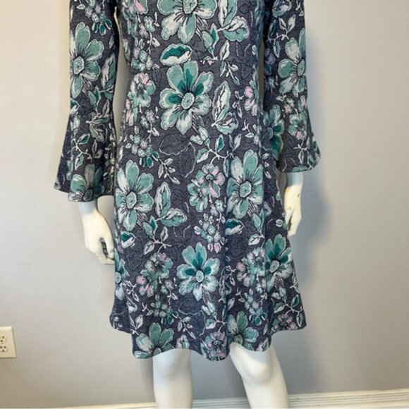 Anthropologie Maeve Blue Gray Florence Swing Dress Size Small - Picture 5 of 12